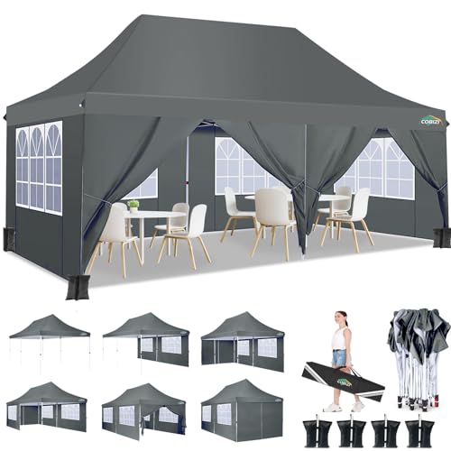 10x10 Pop Up Canopy Tent with 4 Sidewalls and Mesh Windows 2.0