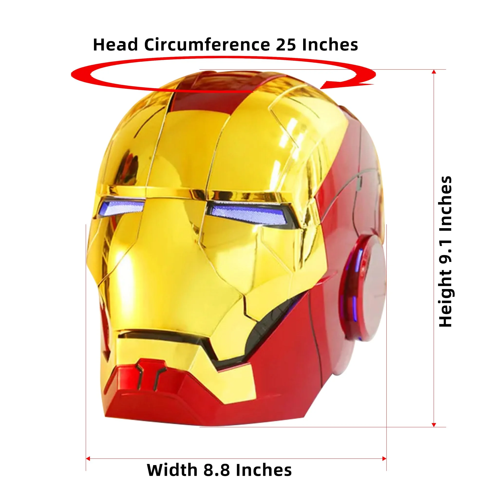 Farontor Iron Man Helmet Electronic Mark 5 Helmet Wearable Iron-man Mask with Sounds & LED Eyes 1:1 Model