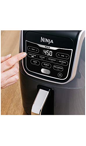Ninja Air Fryer, Roast, Bake, Air Fry, Roast, Broil, Reheats, & Dehydrates, 4-in-1, Fries, Frozen Food, Veggies, and Juicy Meat, Less Oil, Easy Meals