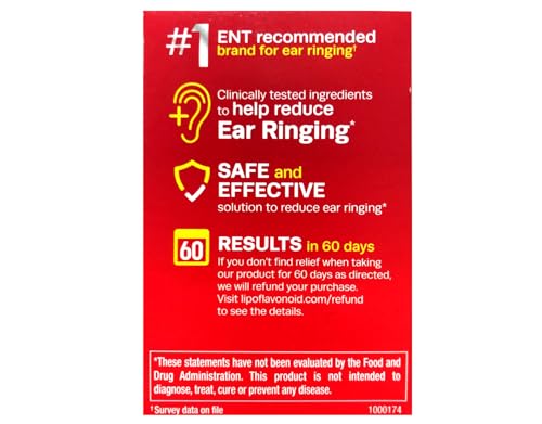 Lipo-Flavonoid Plus Ear Health Dietary Supplement Caplets 100 Count (Pack 5)