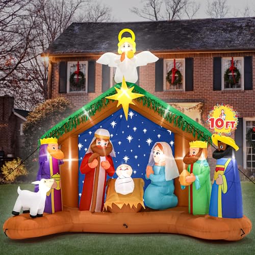 16FT Christmas Inflatable Snowman Outdoor Decorations, Giant Christmas Snowman, Holiday Blow Up Yard Decor with LED Lights