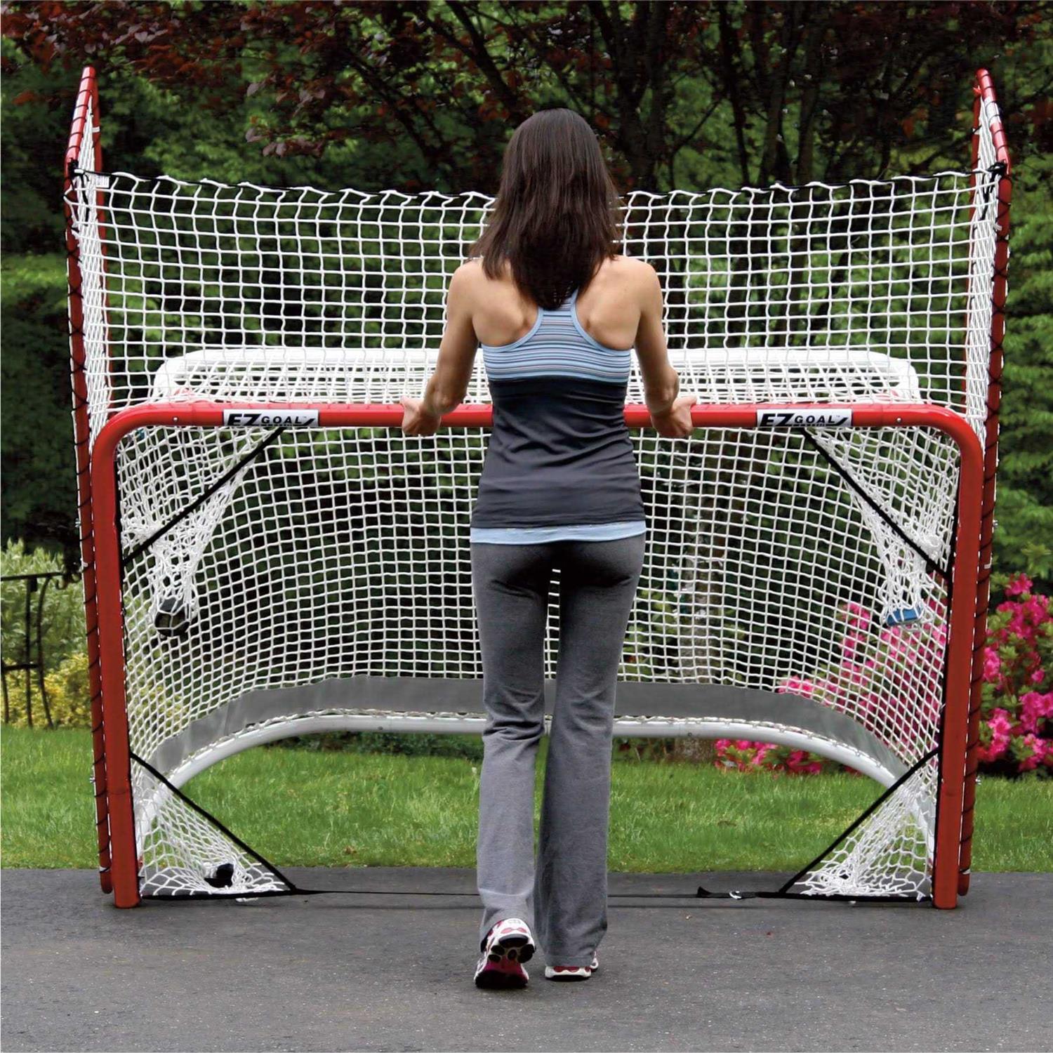 EZGoal Hockey Folding Pro Goal with Backstop and Targets - Sports Supplies Online Store