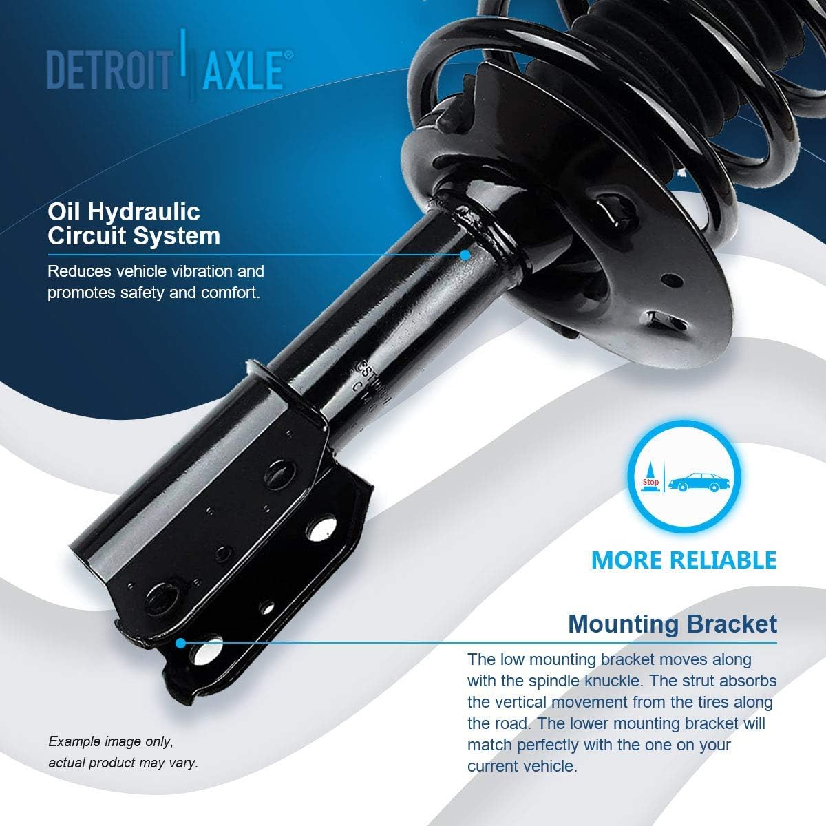 Detroit Axle - Front Struts + Wheel Hubs + Control Arms w/ Ball Joints + Tie Rods Kit Replacement for Century Lacrosse Impala Monte Carlo - 16pc Set