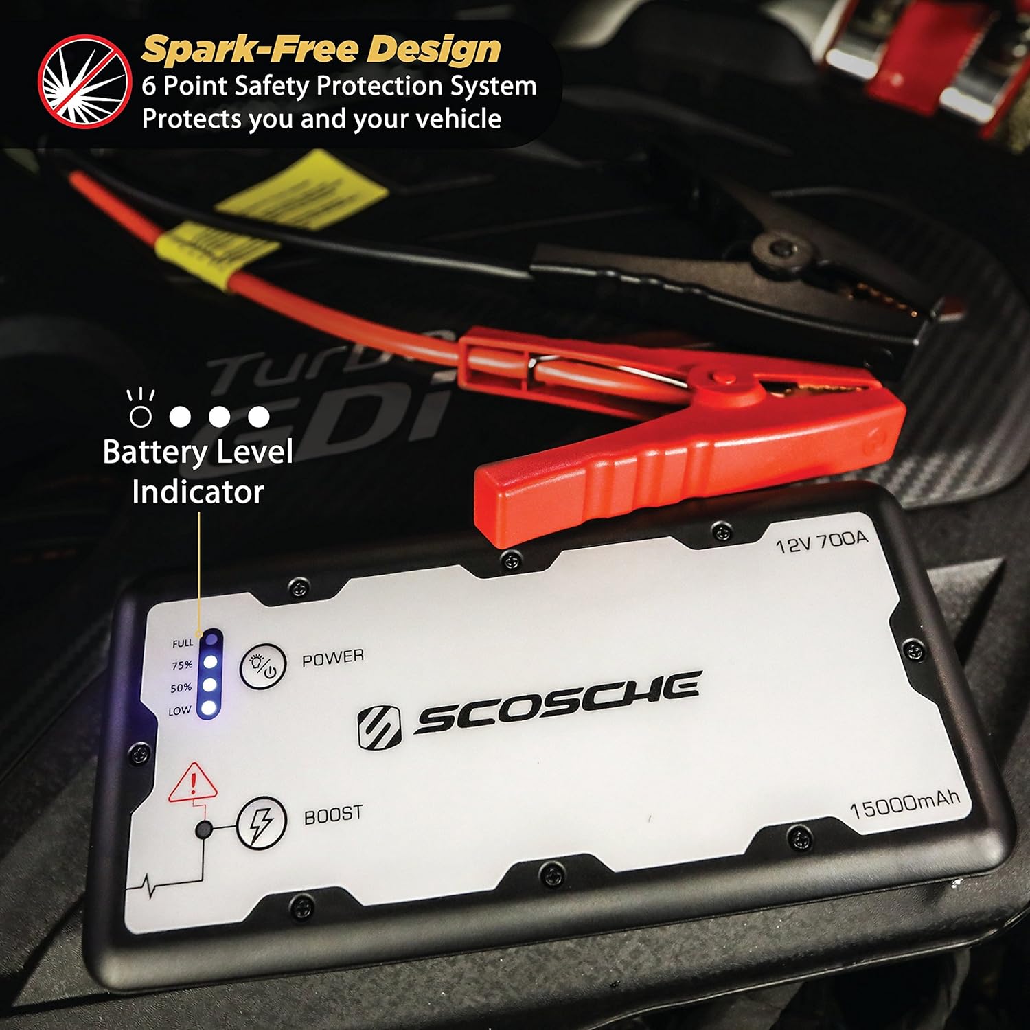 SCOSCHE PBJ700-1 PowerUp 700 Portable Car Jump Starter, Battery Booster for Automobiles