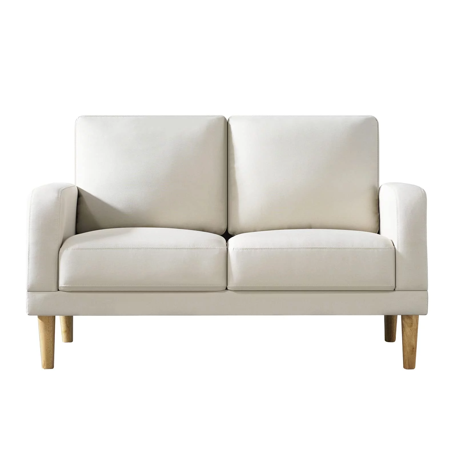 Husbedom 50" Small Modern Loveseat Sofa, Mid-Century Upholstered Loveseat 2-Seater Button Tufted Sofa Coach with 2 Removable Backs for Small Spaces