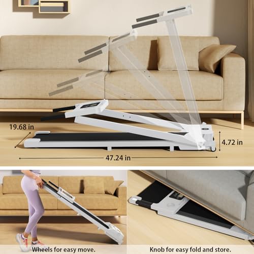 Portable Foldable Treadmills for Home, Small Folding Treadmill for Home Office with 300 LBS Capacity