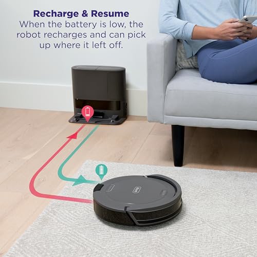 Shark Navigator Robot Vacuum and Self-Empty Base with Bagless 60-Day Capacity Self-Empty Base, SmartPath Navigation, Powerful Pet Hair Pickup