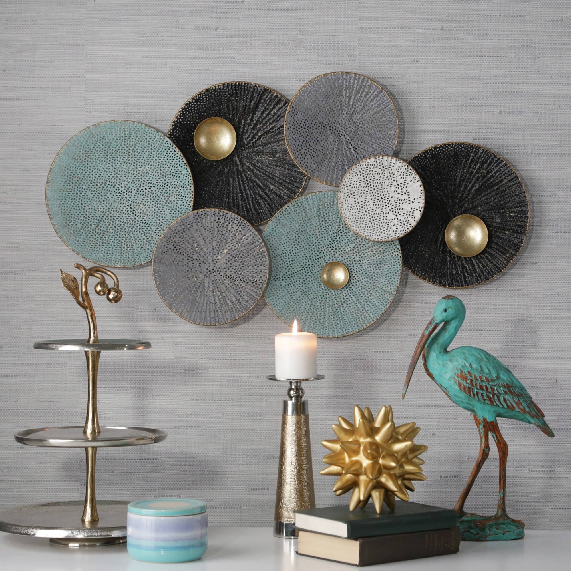 Sagebrook Home 14320 Metal 35.75x22 Lily Pad Wall Decor, Multi, WB