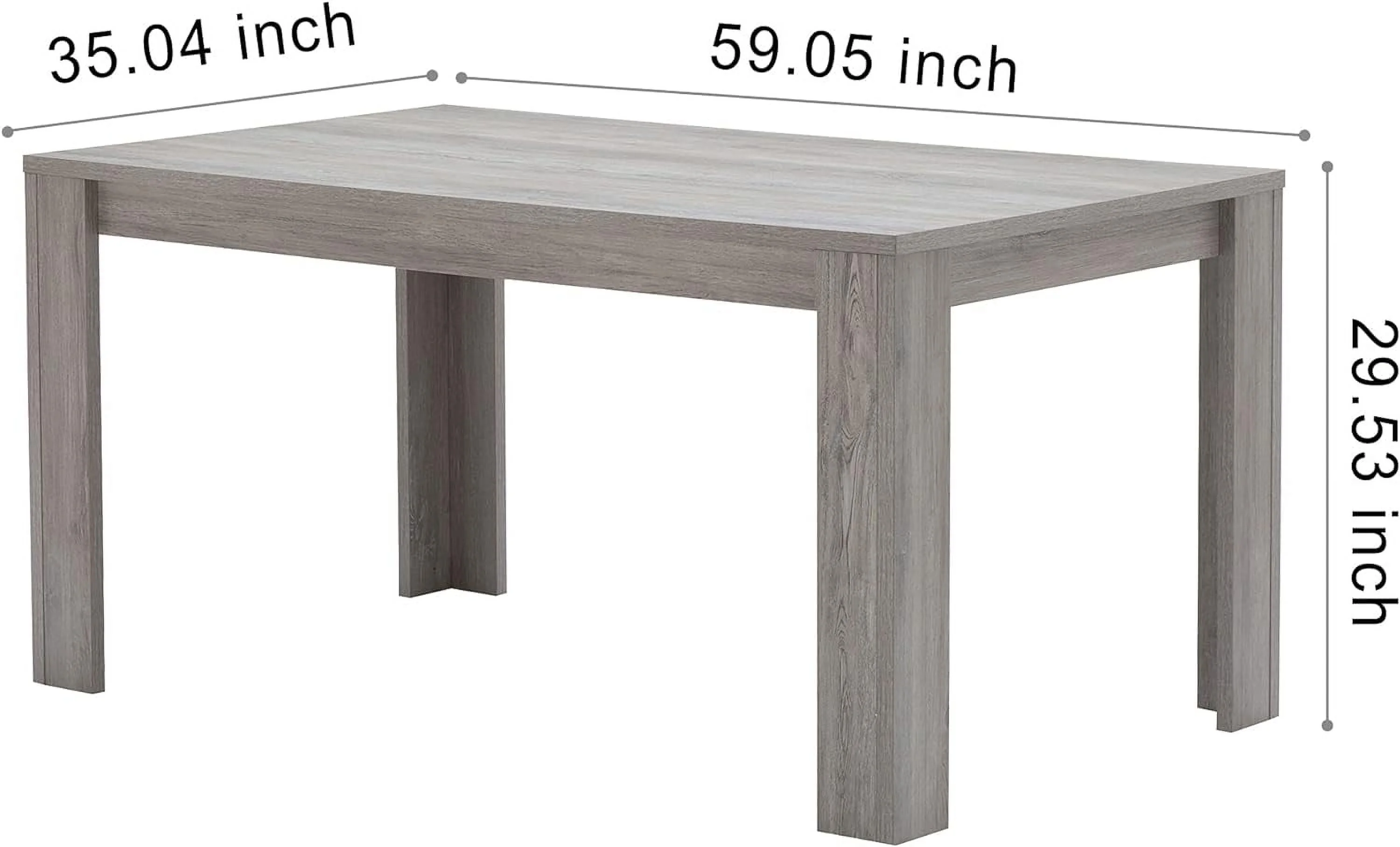 GIA Design Group 5-Piece Wooden Dining Table Set, Rectangular Table & 4 Velvet Green Chairs,Kitchen