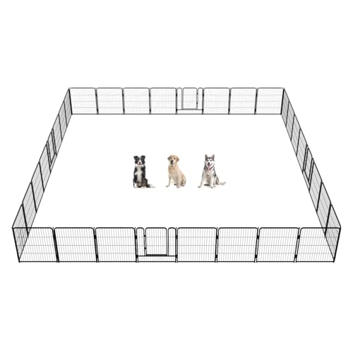 FXW Rollick Dog Playpen for Yard, RV Camping, 32 inch 16 Panels for Small and Medium Dogs│Patented