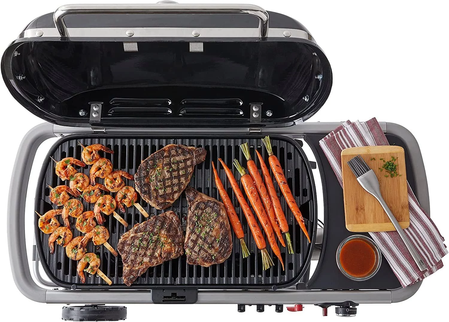 The Weber Traveler Portable Gas Grill, Stealth Edition