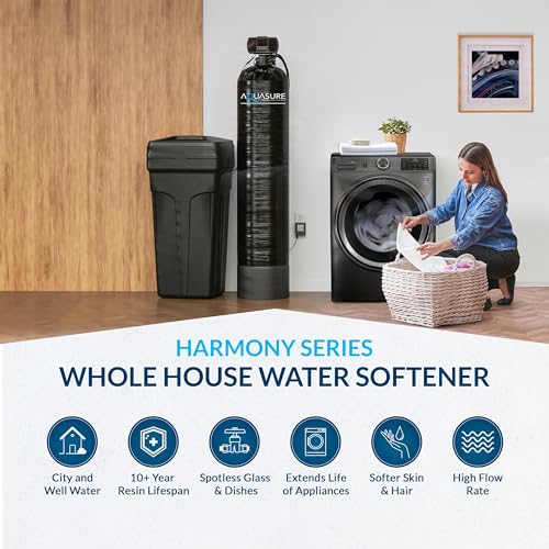 Aquasure Harmony Series 56,000 Grains Whole House Water Softener w/High Efficiency Digital Metered Control Head - Smart Home Appliances