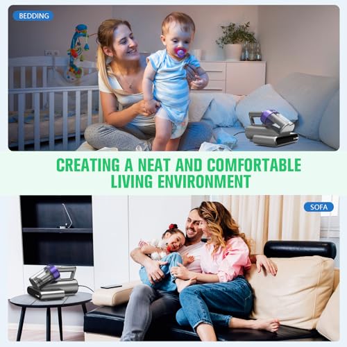 Mattress Vacuum Cleaner,Bed Vacuum Cleaner with UV-C Light,16Kpa,140°F Heat,Ultrasonic,Anion,Handheld Vacuums for Bed,Sofa,Couch,Crib(Corded, Multi)