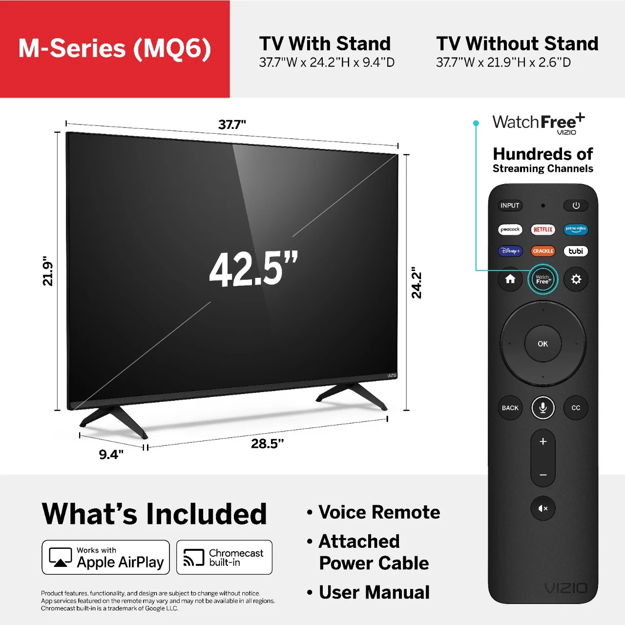 VIZIO 43" Class M6 Series 4K QLED HDR Smart TV M43Q6-J04