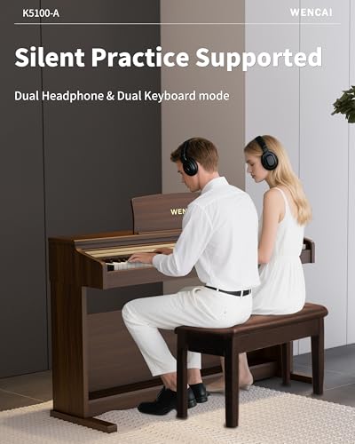 88 Keys Digital Piano Hammer Action Weighted Keyboard Piano, Full Size Upright Electric Piano, Wooden Electronic Piano for Beginner Professional