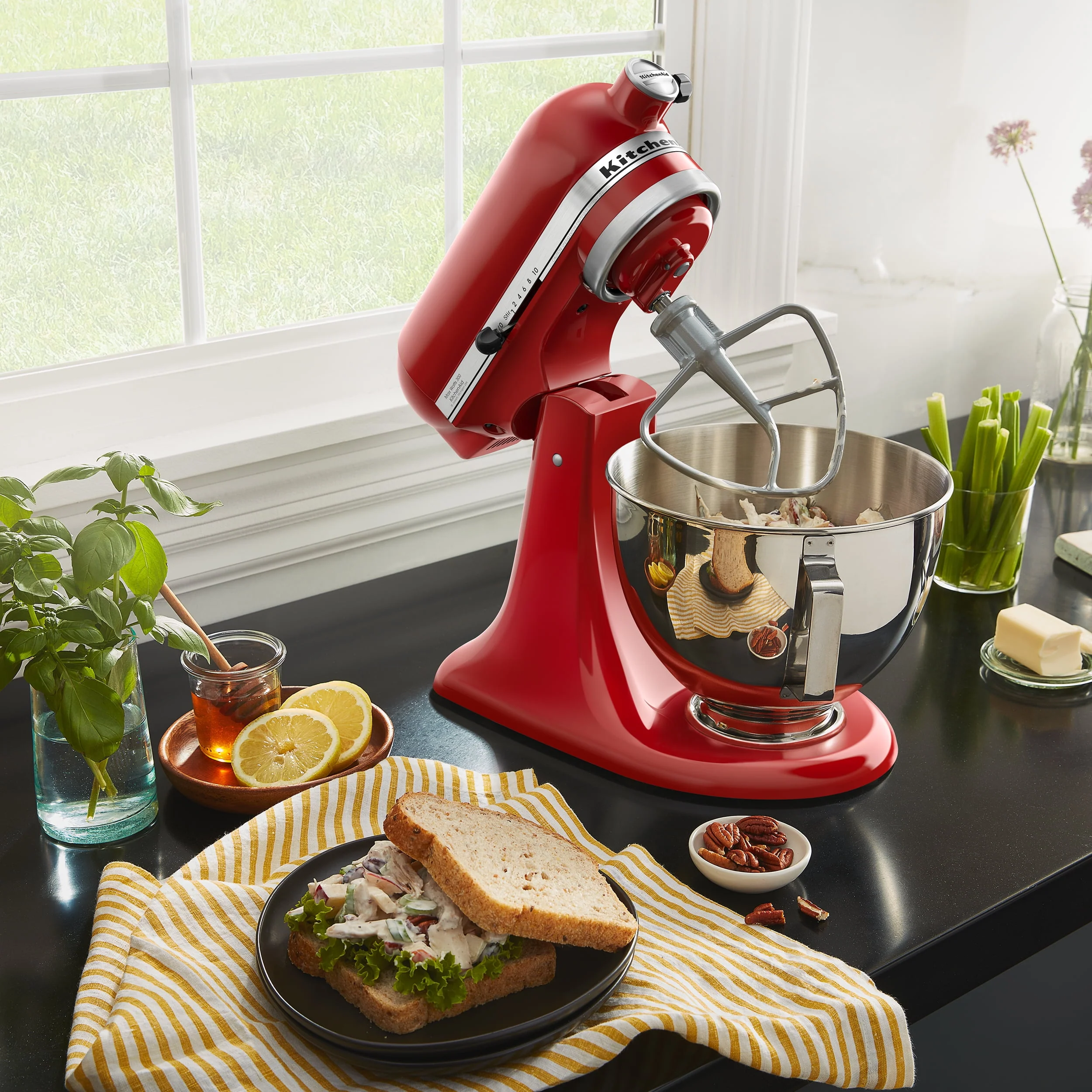 KitchenAid® Deluxe 4.5 Quart Tilt-Head Stand Mixer, Silver, KSM97