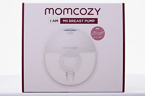 Momcozy M5 Hands-Free Wearable Breast Pump, Double-Sealed Flange for Baby-Like Comfort, 3 Modes & 9 Suction Levels, Portable Electric Pump – 24mm