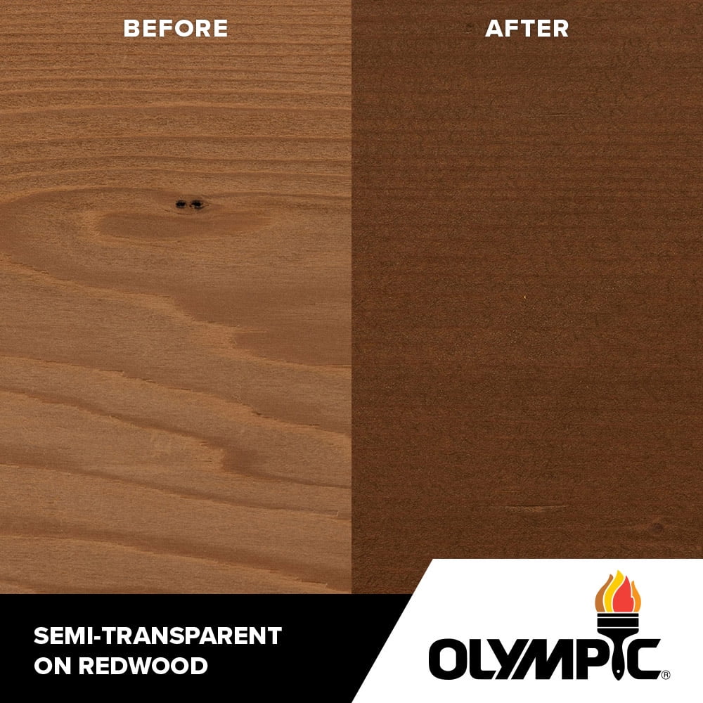Olympic Maximum 5 gal. Teak Semi-Transparent Exterior Stain and Sealer in One Low VOC