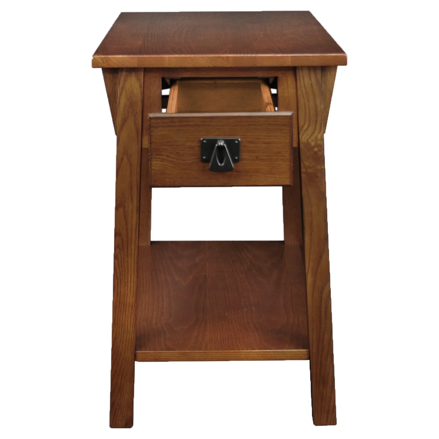 Leick Home 9059-RS Mission End Table with Drawer, Made with Solid Wood, Side Table for Living Room, Bedroom, and Offices, Russet Finish