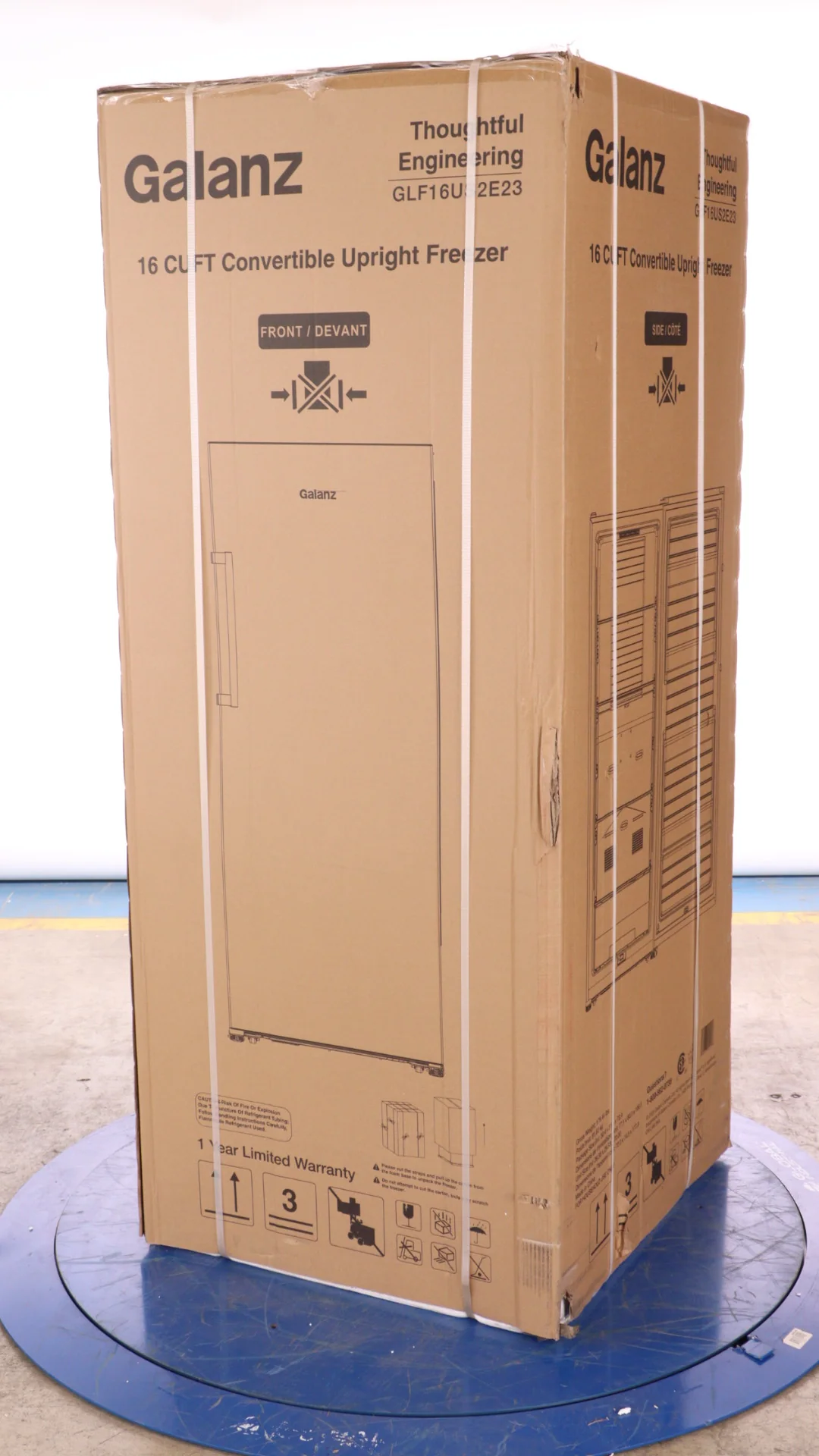 GALANZ 28 IN. 16 CU.FT. STAINLESS STEEL CONVERTIBLE UPRIGHT FREEZER OR REFRIGERATOR - GLF16US2E23