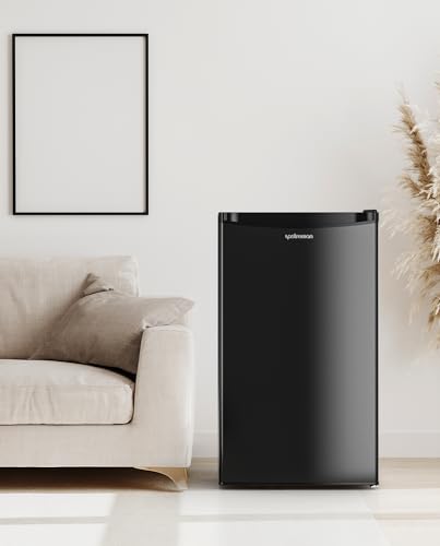 Upstreman 3.2 Cu.Ft Mini Fridge with Freezer, Single Door Mini Fridge, Dorm Fridge, Adjustable Thermostat, Mini Refrigerator for Bedroom, Office