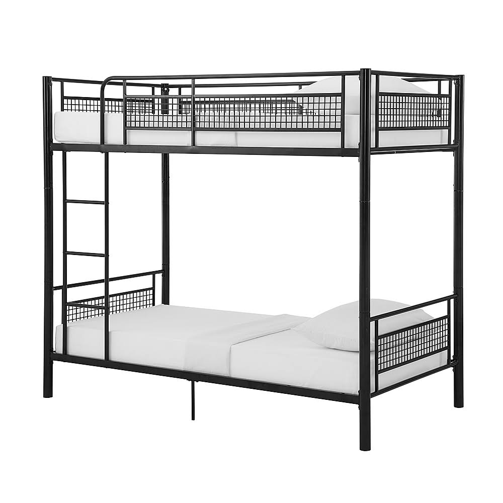 Walker Edison - Twin Metal Mesh Frame Bunk Bed