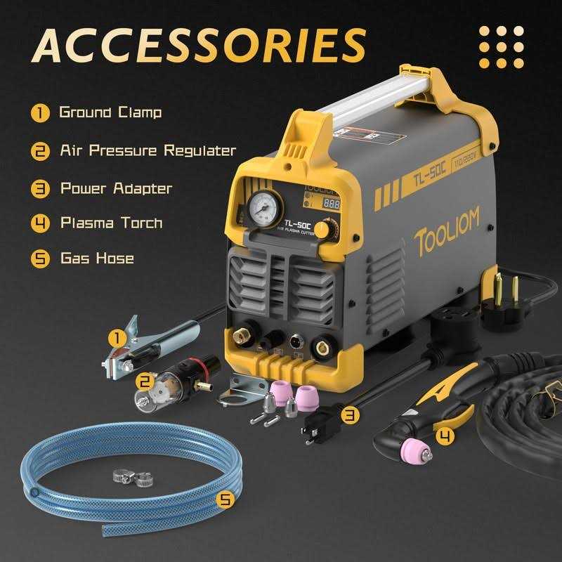 TOOLIOM 50A Non-Touch Pilot Arc Air Plasma Cutter Dual Voltage 110v/220v Igbt Inverter Metal Cutting Machine 1/2 Clean Cut