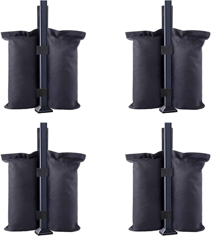 JSJHE Canopy Tent Weight Bag for pop up Canopy Heavy Duty Sandbag for Backyard,Outdoor Patio,Sports (4, Black)