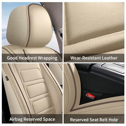 Car Seat Covers Full Set Fit for Subaru Outback 2010-2024 Breathable and Waterproof Faux Leather Anti-Slip Automotive 5 Seat Covers with Airbag