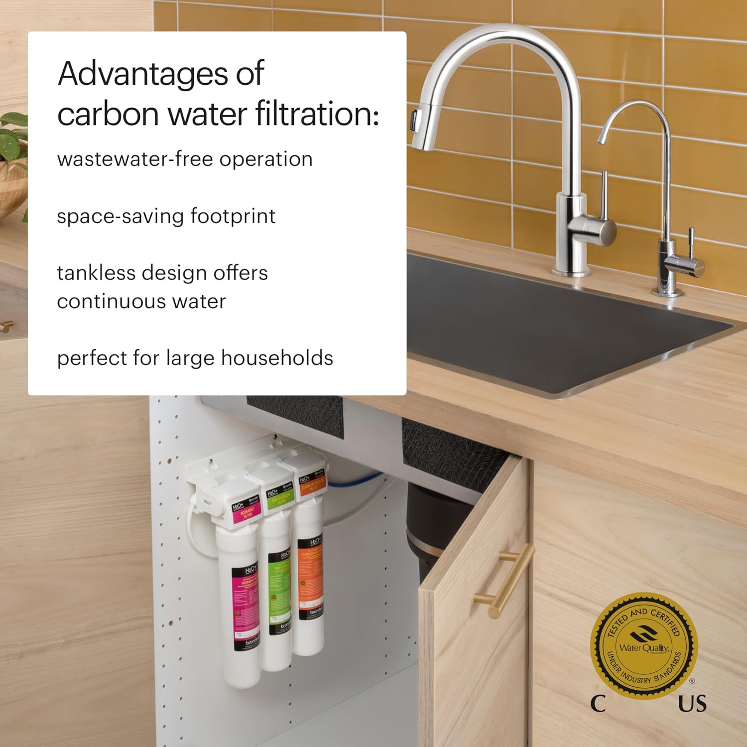 Brondell Coral UC300 Water Filtration System & O2+ Revive Air Purification System Bundle