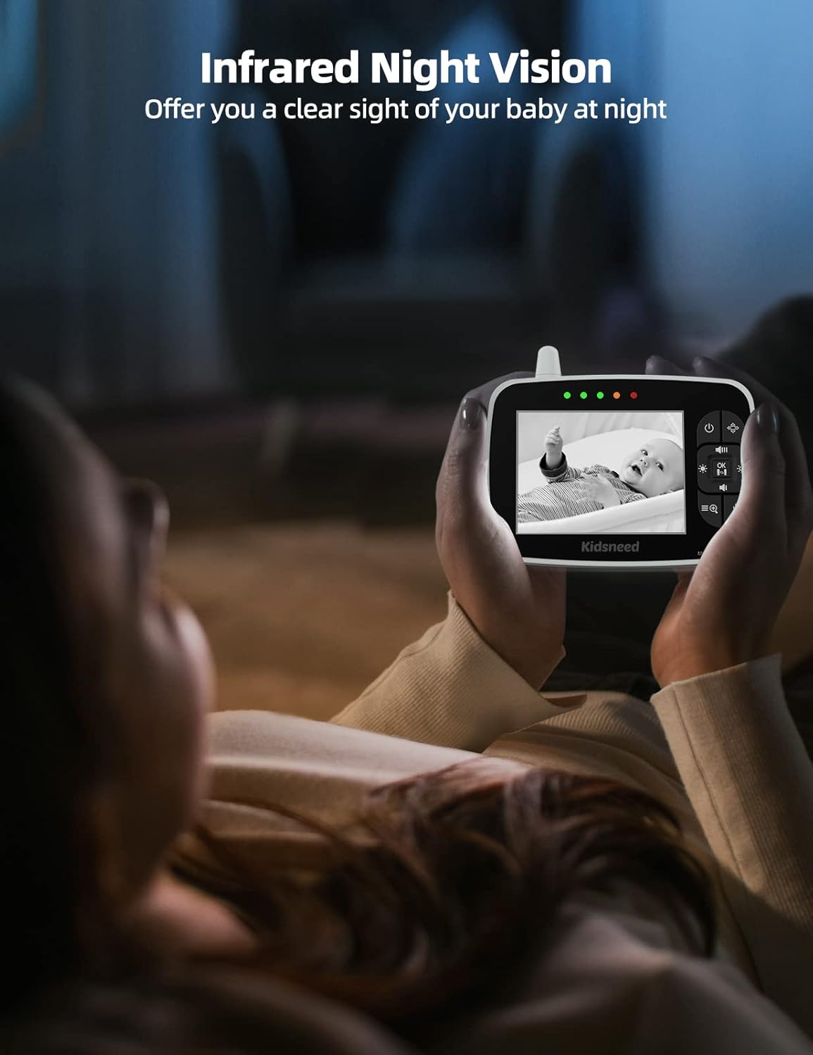 Baby Monitor with Camera and Audio - 3.5 Inch Video Baby Monitor with Remote Control Pan& Tilt &Zoom Camera, Two-Way Audio, Night Vision