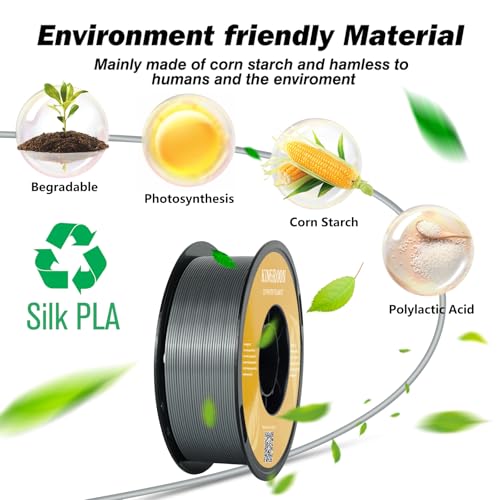 Kingroon Silk PLA Bundle 3D Printer Filament, Dimensional Accuracy +/- 0.03 mm, 10 kg Spool(22lbs)