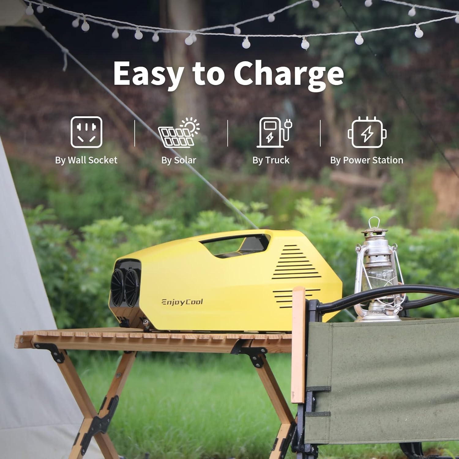 Portable Air Conditioners, 220W Low Power Consumption, 24VDC, Tent Air Conditioner 2380BTU, Fast Cooling AC for Van and RV, Camping Tent, Fishing