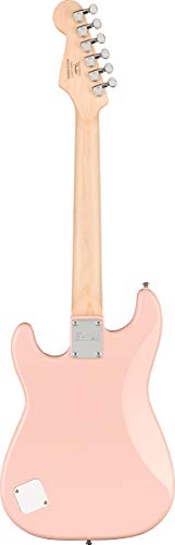Fender Squier 3/4 Size Kids Mini Left-handed Stratocaster Electric Guitar Learn-to-Play - Black Bundle with Amp, Cable, Tuner, Strap, Picks