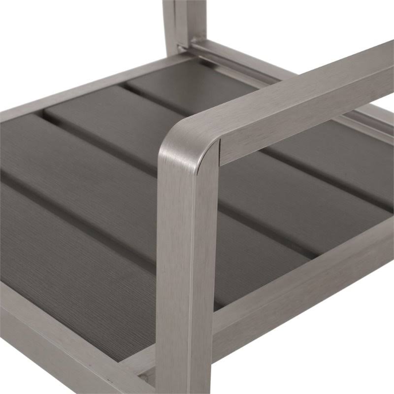 Noble House Cape Coral Outdoor Aluminum Dining Chair in Gray (Set of 2)