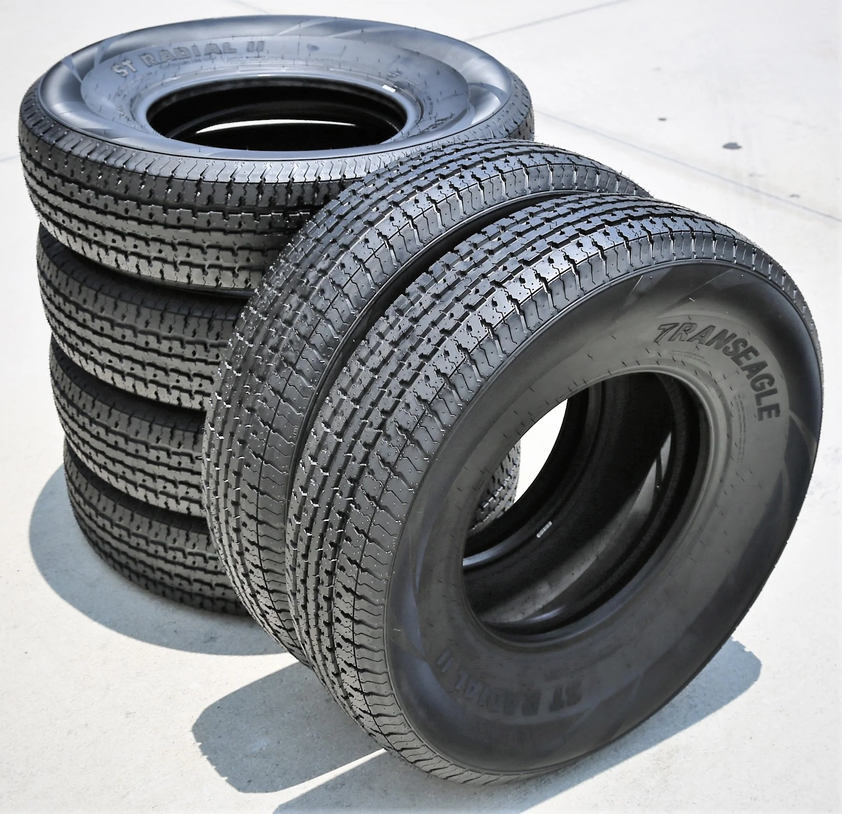 Pair of 2 (TWO) Transeagle ST Radial II Steel Belted ST 205/75R15 Load E (10 Ply) Trailer Tires