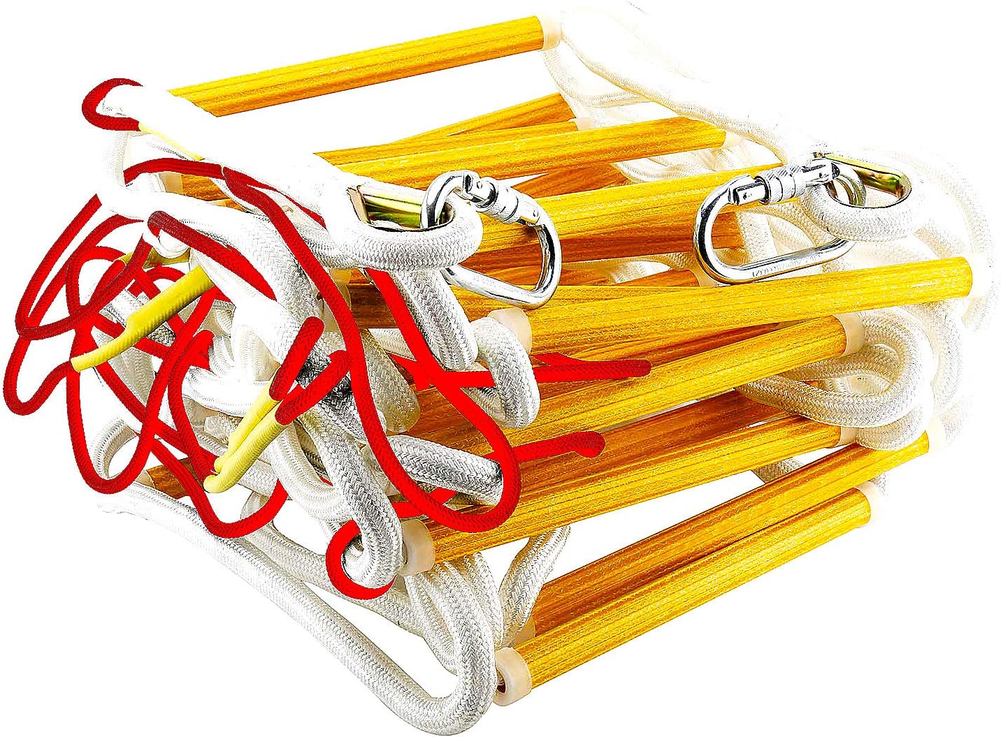 ISOP Fire Escape Ladder for Second Story Windows 13ft Weather Resistant Safety Rope Window Ladder Fire Escape 2 Story with Hooks (13ft with Hooks)