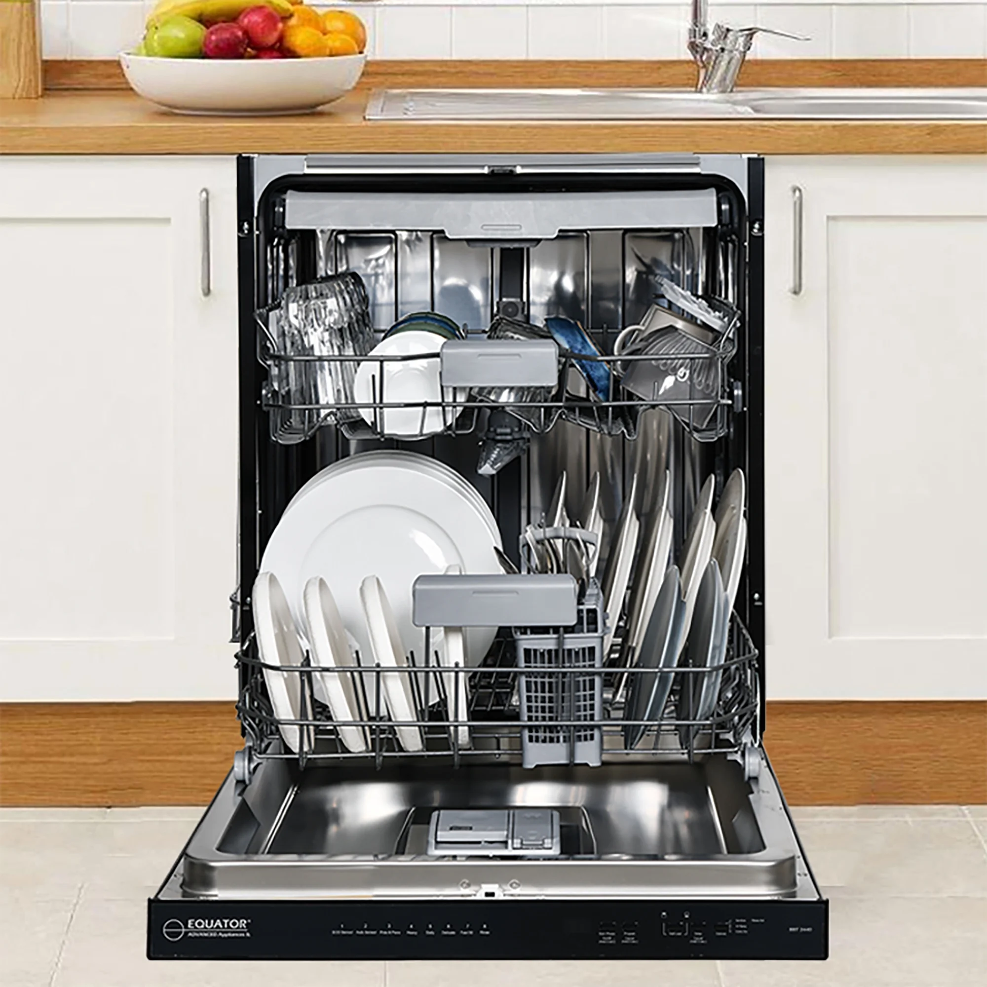 Equator 24" Built-In Dishwasher with 8 wash settings, Quiet operation and Touch Button Control Panel Made in Europe
