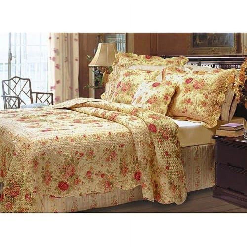 Chic Shabby Romantic Rose Bedding Quilt Set Queen