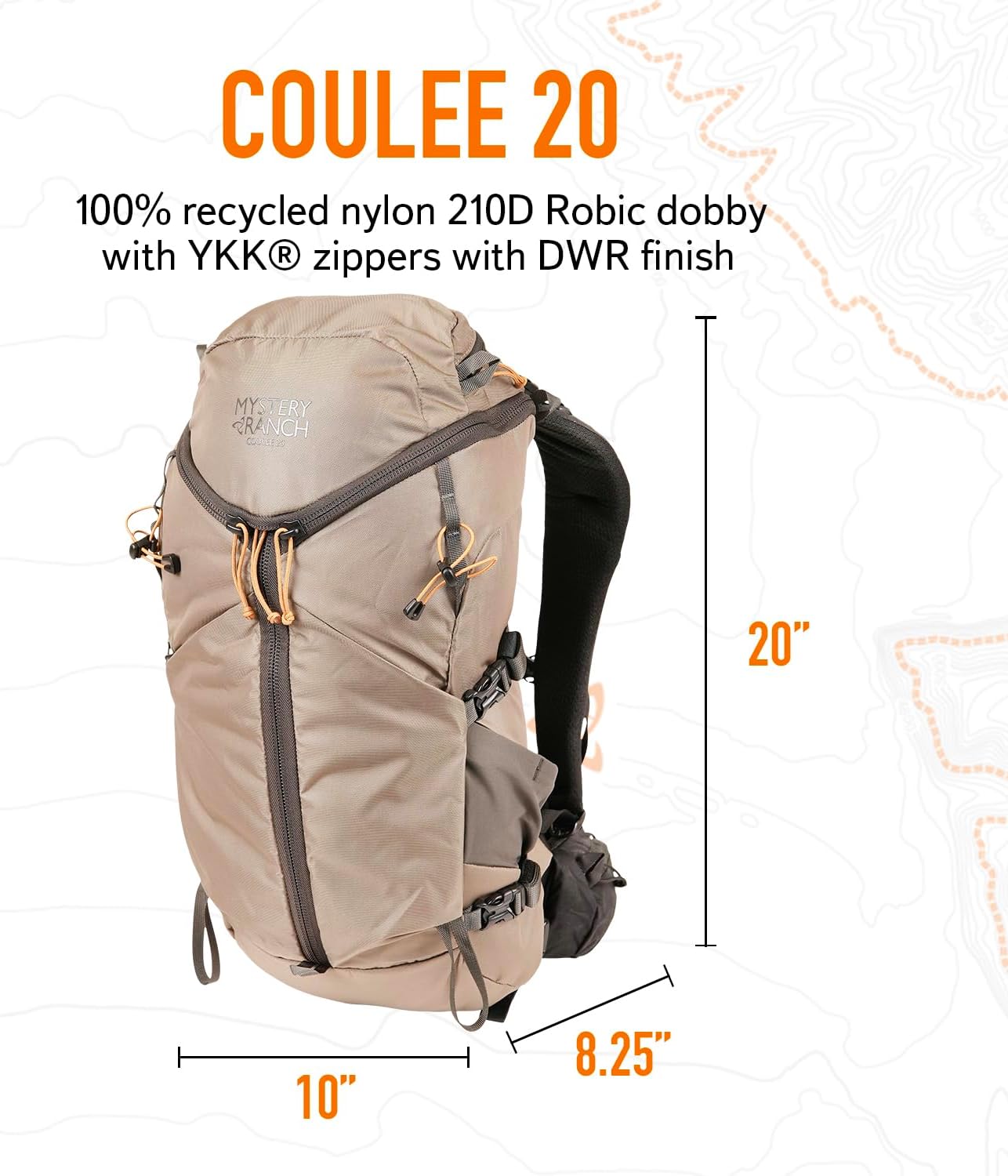 Mystery Ranch Coulee 20 Backpack - Lightweight Hiking Daypack, 20L, S/M, Stone