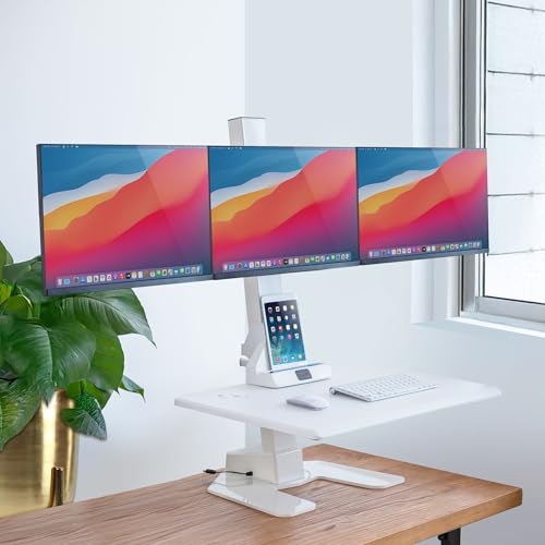 Mount-It! Electric Standing Desk Converter - Motorized Sit-Stand Desk Riser with Monitor Mount