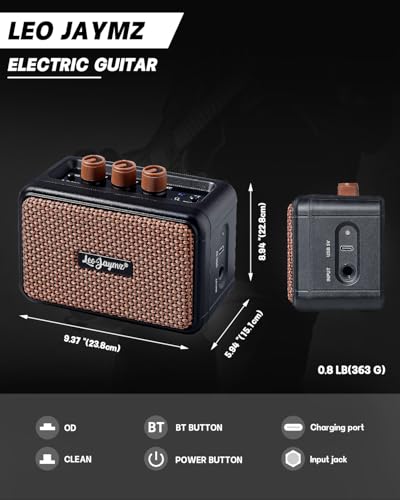 Leo Jaymz 39" Full Size ST Style Electric Guitar Starter Kit with SSH Pickup, 5W Portable Amp, Tuner, Gig Bag, Strap & Accessories (Violet Ocean)