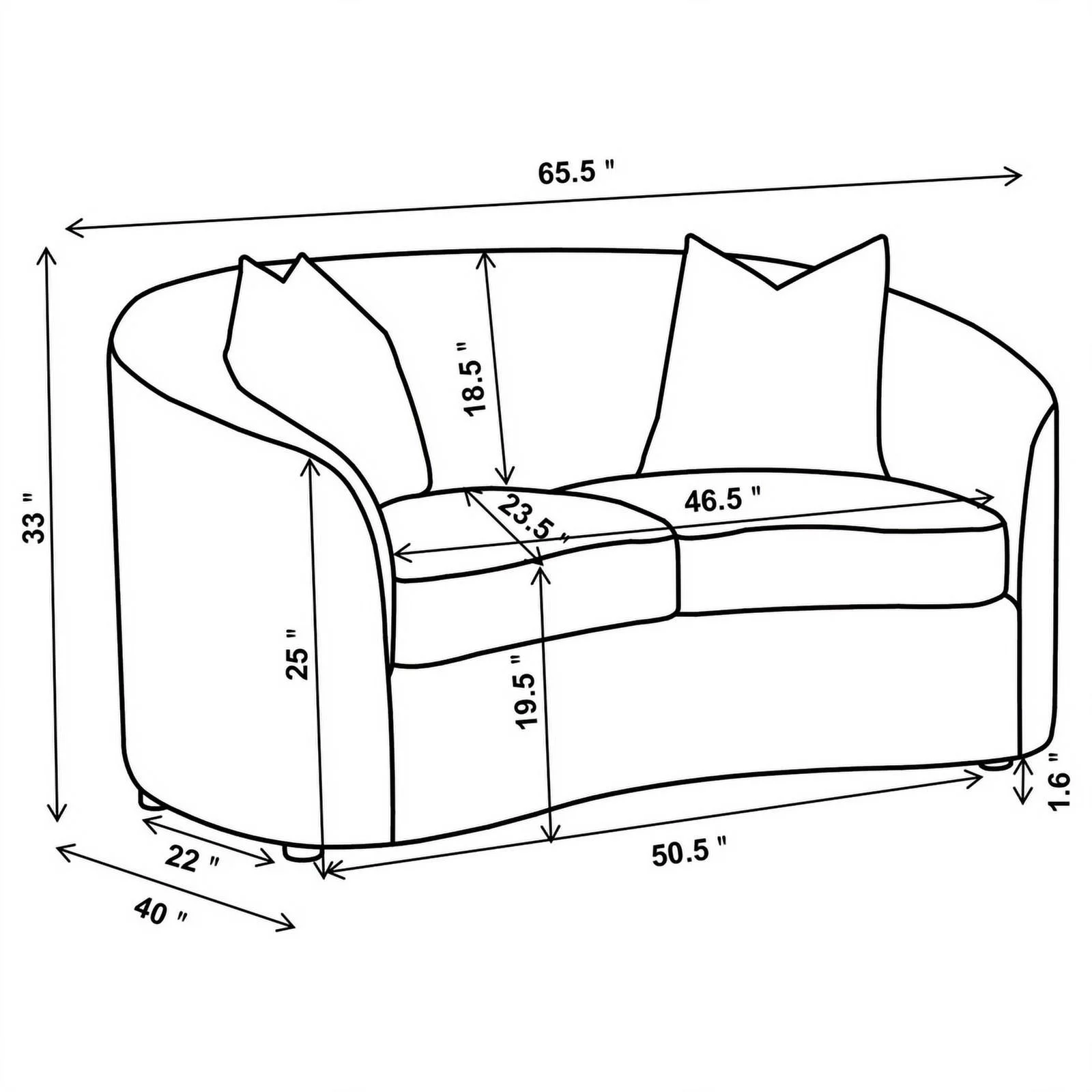 Coaster Rainn 2-piece Modern Fabric Upholstered Tight Back Living Room Set Latte