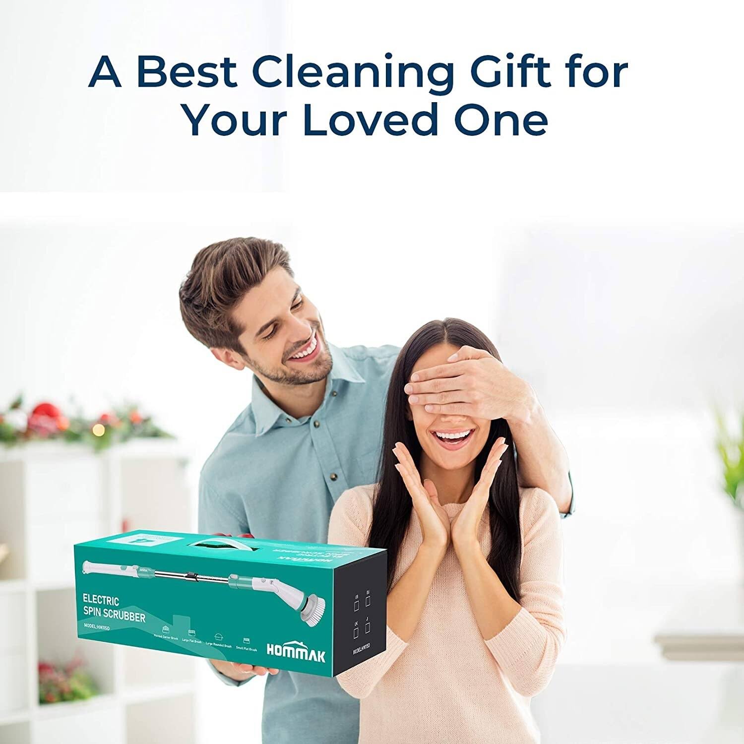 Homitt Electric Spin Scrubber, Shower Scrubber Cleaner Brush with Adjustable Extension Handle for Tile, FLOOR, Bathtub, Grout -