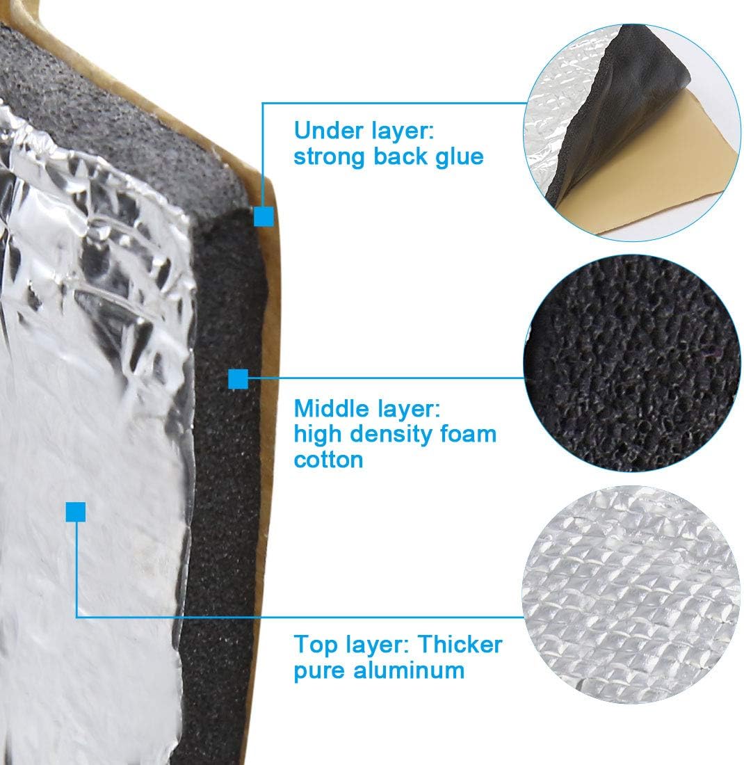 uxcell 236mil 16.36sqft Car Auto Truck Sound Deadener Heat Insulation Underlay Shield Mat 60x40