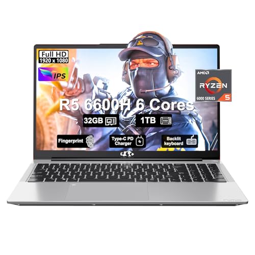 15.6 Business-gaming-Laptop, 6-Cores AMD Ryzen 5 6600H 660M 6nm GPU