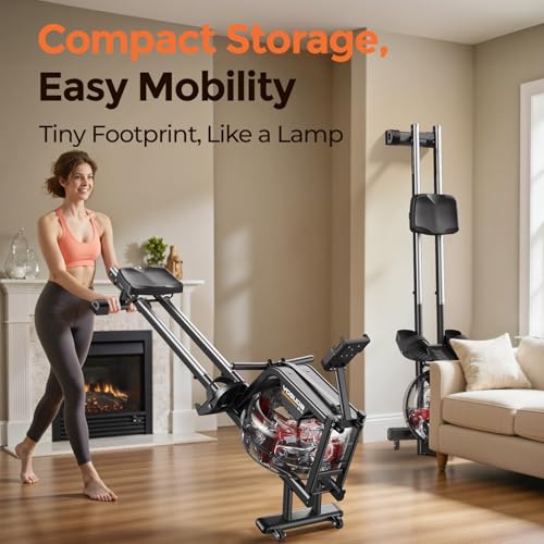 YOSUDA Magnetic/Water Rowing Machine for Home - Rower Machine Use with Bluetooth, App Supported, Rowing Machine for Taller Power Athletes