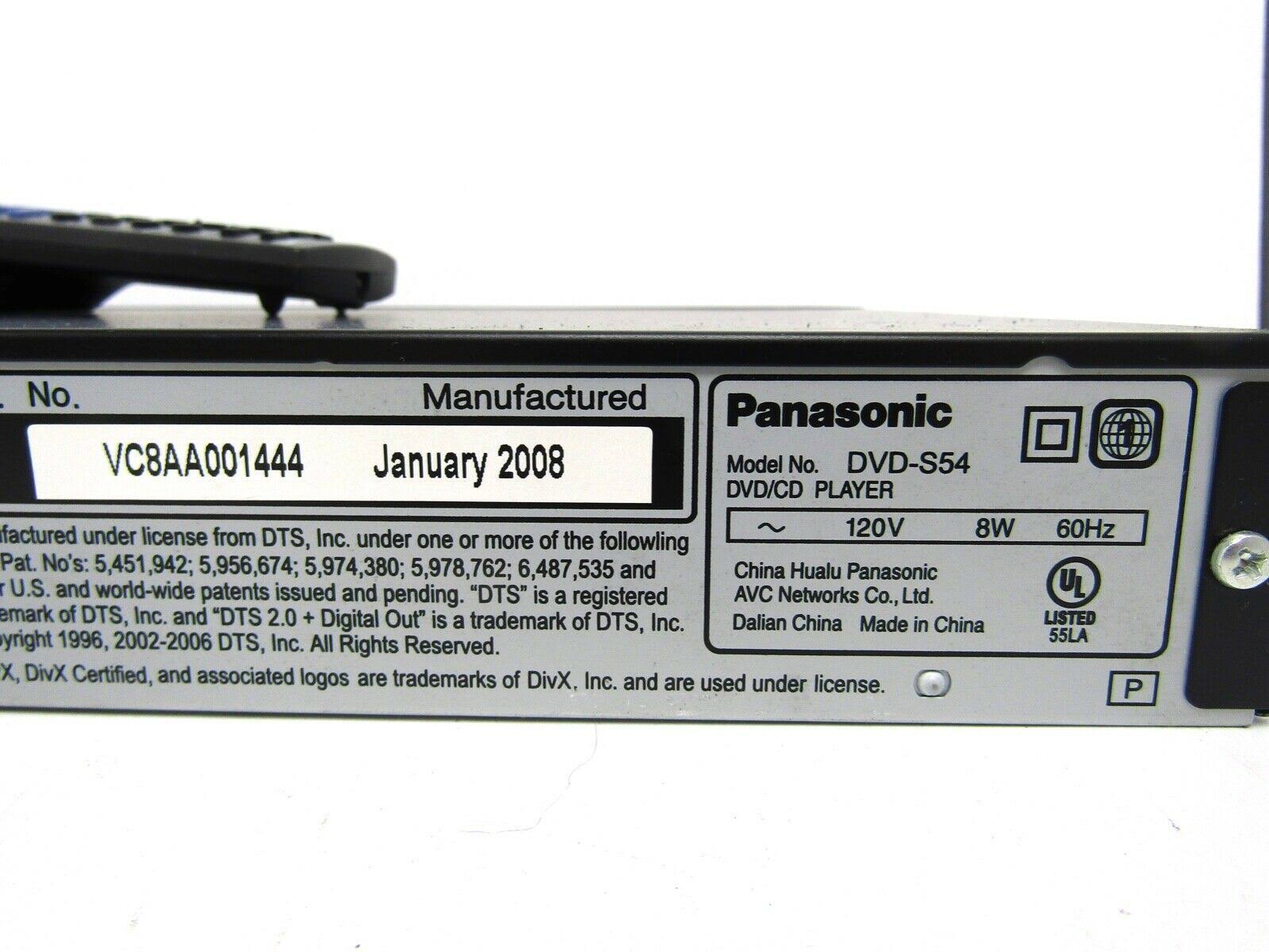 Panasonic DVD-S54K - DVD player - upscaling - black