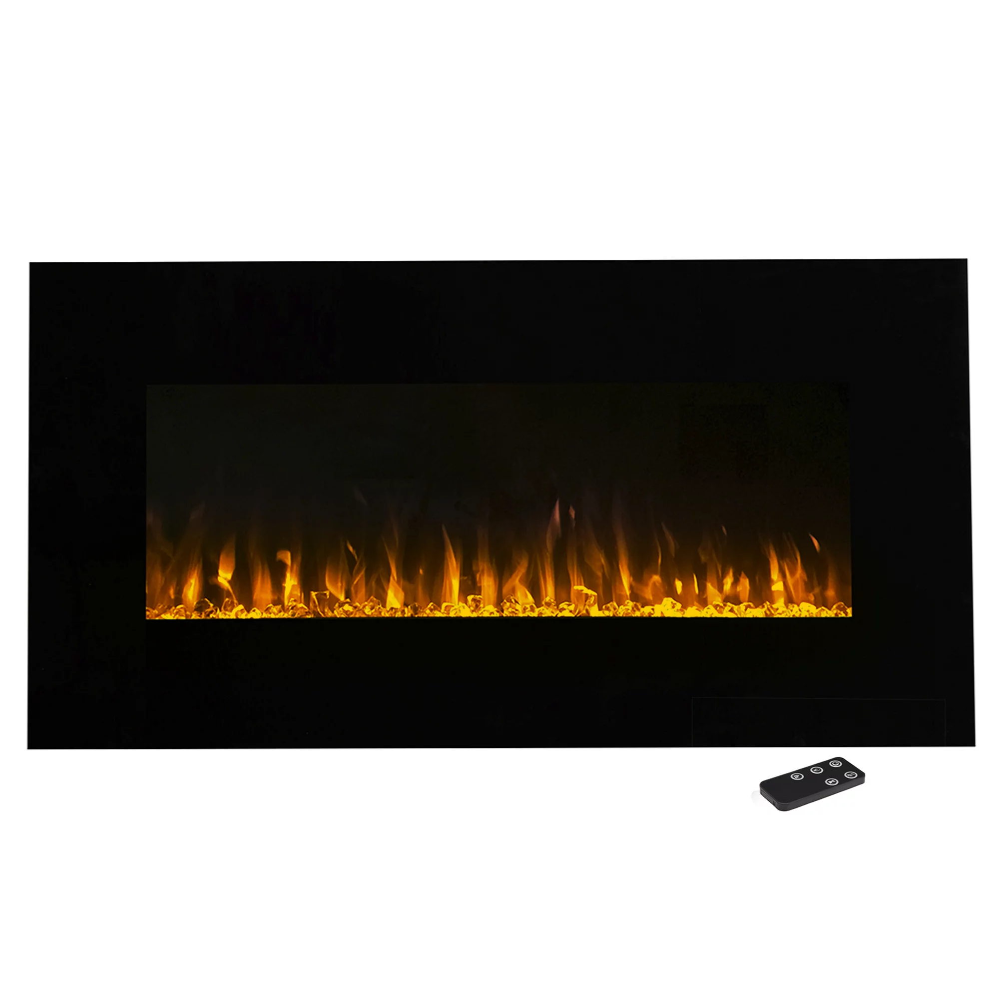 Northwest 36-inch Modern Wall-Mount Electric Fireplace with Remote (Black)