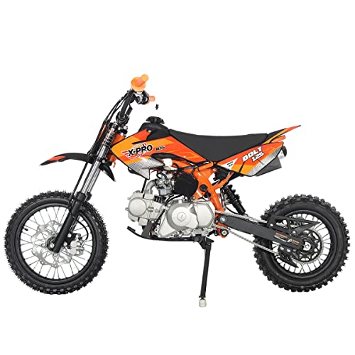 X-PRO Bolt 125 Dirt Bike with Automatic Transmission, Electric Start, Big 14"/12" Tires! (Blue)